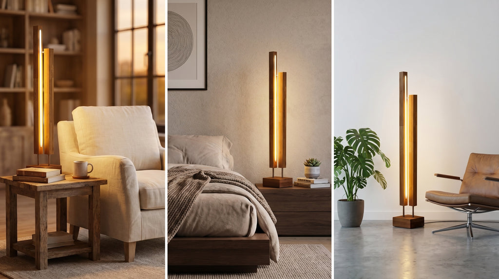 Amber Lamp ambient lighting in a modern interior